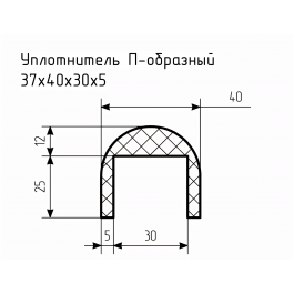 Уплотнитель (профиль) № П-112 Ц