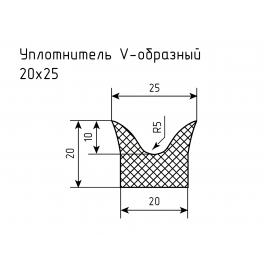 Уплотнитель (профиль) № V-2