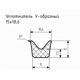 Уплотнитель (профиль) № V-10 Ц