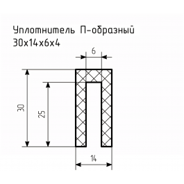 Уплотнитель (профиль) № П-84 Ц