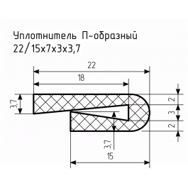 Уплотнитель (профиль) № П-87 Ц