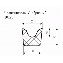 Уплотнитель (профиль) № V-8 Ц