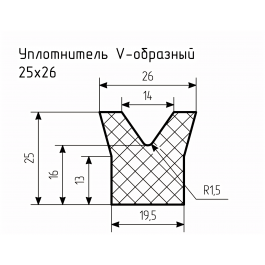 Уплотнитель (профиль) № V-6 Ц