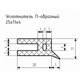 Уплотнитель (профиль) № П-92 Ц