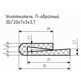 Уплотнитель (профиль) № П-103 Ц