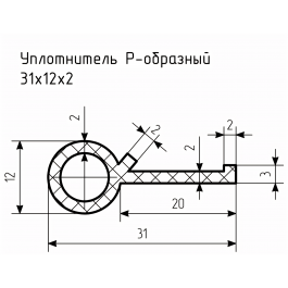 Уплотнитель (профиль) № Р-34 Ц