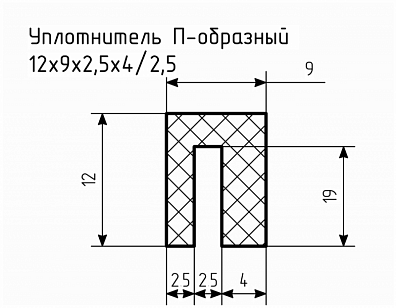 Уплотнитель (профиль) № П-60 Ц