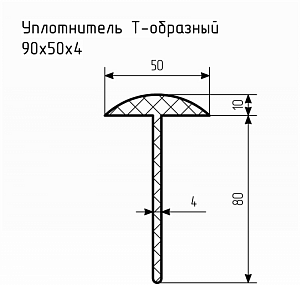 Уплотнитель (профиль) № Т-9 Ц