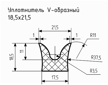 Уплотнитель (профиль) № V-3 Ц