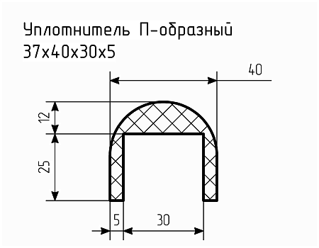 Уплотнитель (профиль) № П-112 Ц