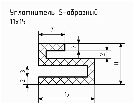 Уплотнитель (профиль) № S-5 Ц