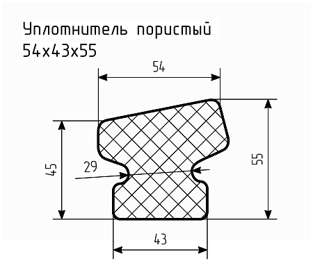 Уплотнитель (профиль) № Пористый-15 Ц