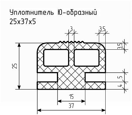 Уплотнитель (профиль) № Ю-6 Ц