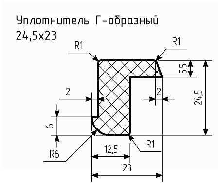 Уплотнитель (профиль) № Г-8 Ц