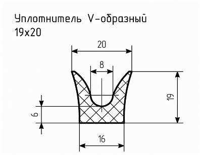 Уплотнитель (профиль) № V-5 Ц