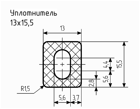 Уплотнитель (профиль) НО-68, № 6 Ц 