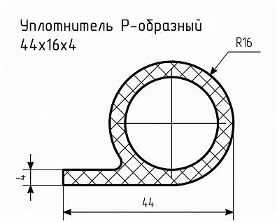 Уплотнитель (профиль) № Р-30 Ц