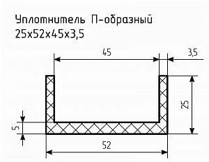 Уплотнитель (профиль) № П-96 Ц