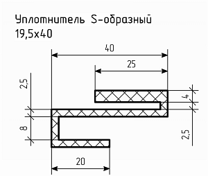 Уплотнитель (профиль) № S-3 Ц