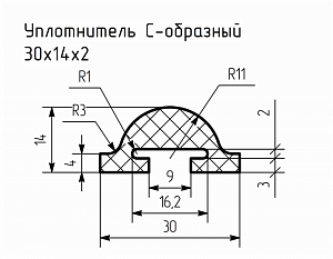 Уплотнитель (профиль) № С-2