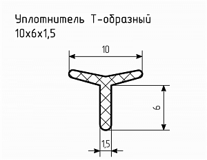 Уплотнитель (профиль) № Т-23 Ц