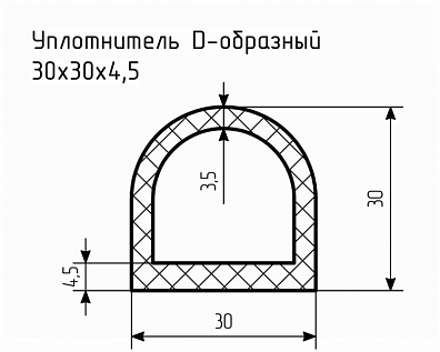 Уплотнитель (профиль) № D-26 Ц