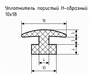 Уплотнитель (профиль) № Пористый-19 Ц