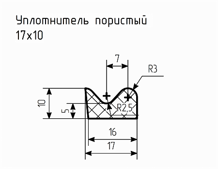 Уплотнитель (профиль) № Пористый-12