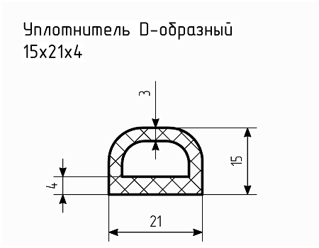 Уплотнитель (профиль) № D-37 Ц