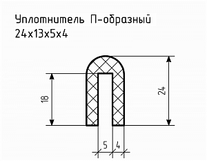 Уплотнитель (профиль) № П-88 Ц