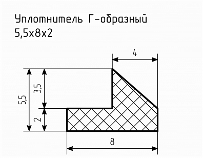 Уплотнитель (профиль) № Г-7 Ц