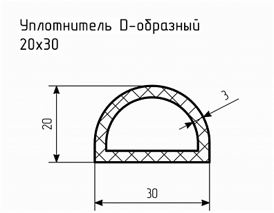 Уплотнитель (профиль) № D-38 Ц