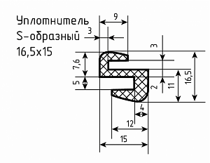 Уплотнитель (профиль) НО-68, № 4 Ц 