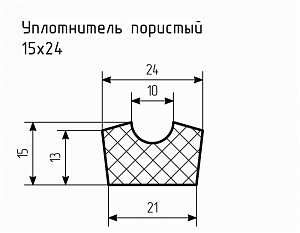 Уплотнитель (профиль) № Пористый-22 Ц