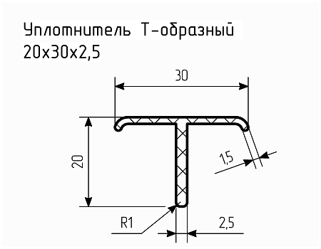 Уплотнитель (профиль) № Т-4 Ц