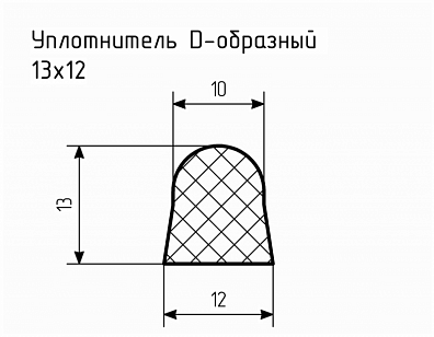 Уплотнитель (профиль) № D-31 Ц