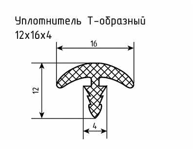Уплотнитель резиновый (профиль) № Т-5