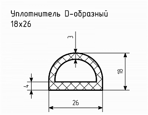 Уплотнитель (профиль) № D-27 Ц