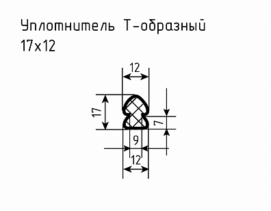 Уплотнитель (профиль) С-509, № 11 Ц