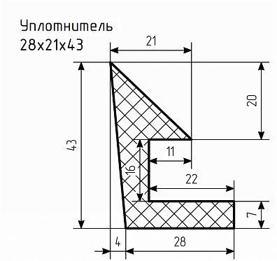 Уплотнитель (профиль) № Пористый-11