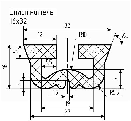 Уплотнитель № РА-102 Ц