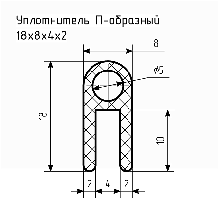 Уплотнитель (профиль) № П-1 Ц