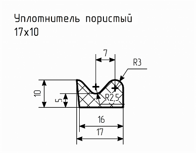 Уплотнитель (профиль) № Пористый-12