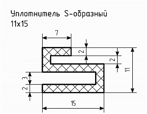 Уплотнитель (профиль) № S-5 Ц