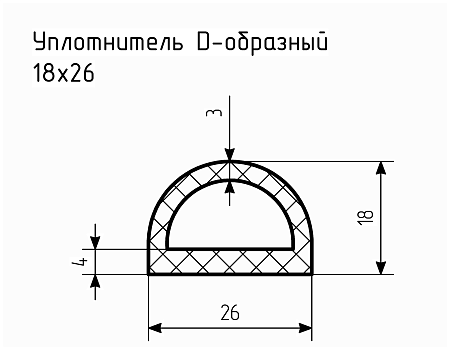 Уплотнитель (профиль) № D-27 Ц