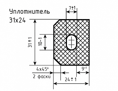 Уплотнитель (профиль) С-509, № 6 Ц