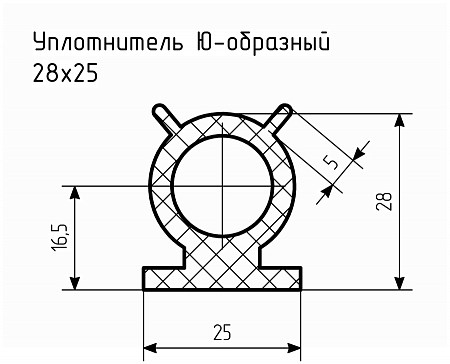 Уплотнитель (профиль) № Ю-12 Ц