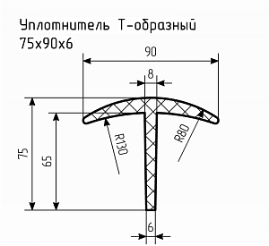 Уплотнитель (профиль) № Т-28 Ц