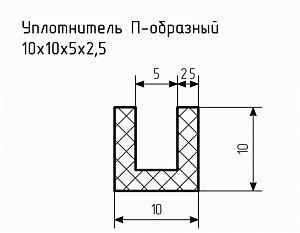 Уплотнитель (профиль) № П-78 Ц