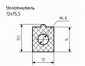 Уплотнитель (профиль) НО-68, № 7 Ц 